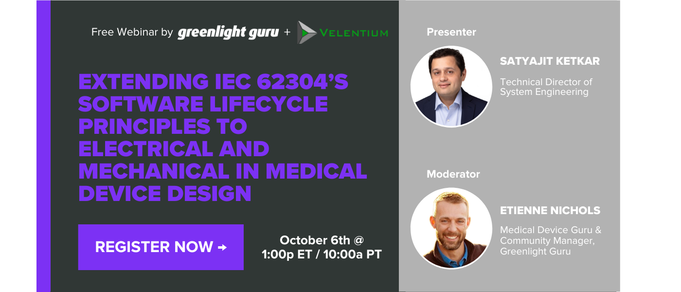 Webinar Oct. 6: Applying IEC 62304 Principles to Electrical and Mechanical in Medical Device Design